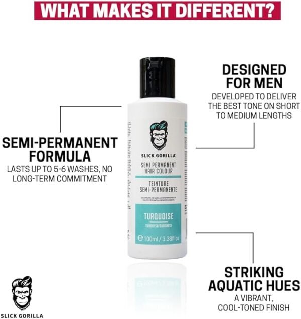 Slick Gorilla Semi Permanent Hair Dye Turquoise 100ML