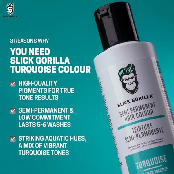 Slick Gorilla Semi Permanent Hair Dye Turquoise 100ML