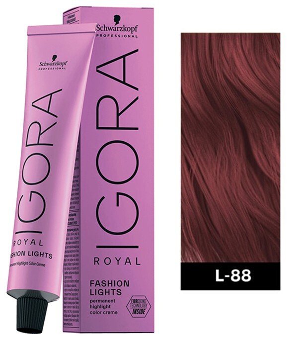 Schwarzkopf Igora Royal Fashion Lights Permanent Highlight Color Creme L-88 Red Extra) 60ml