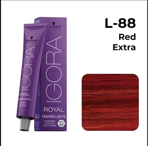 Schwarzkopf Igora Royal Fashion Lights Permanent Highlight Color Creme L-88 Red Extra) 60ml